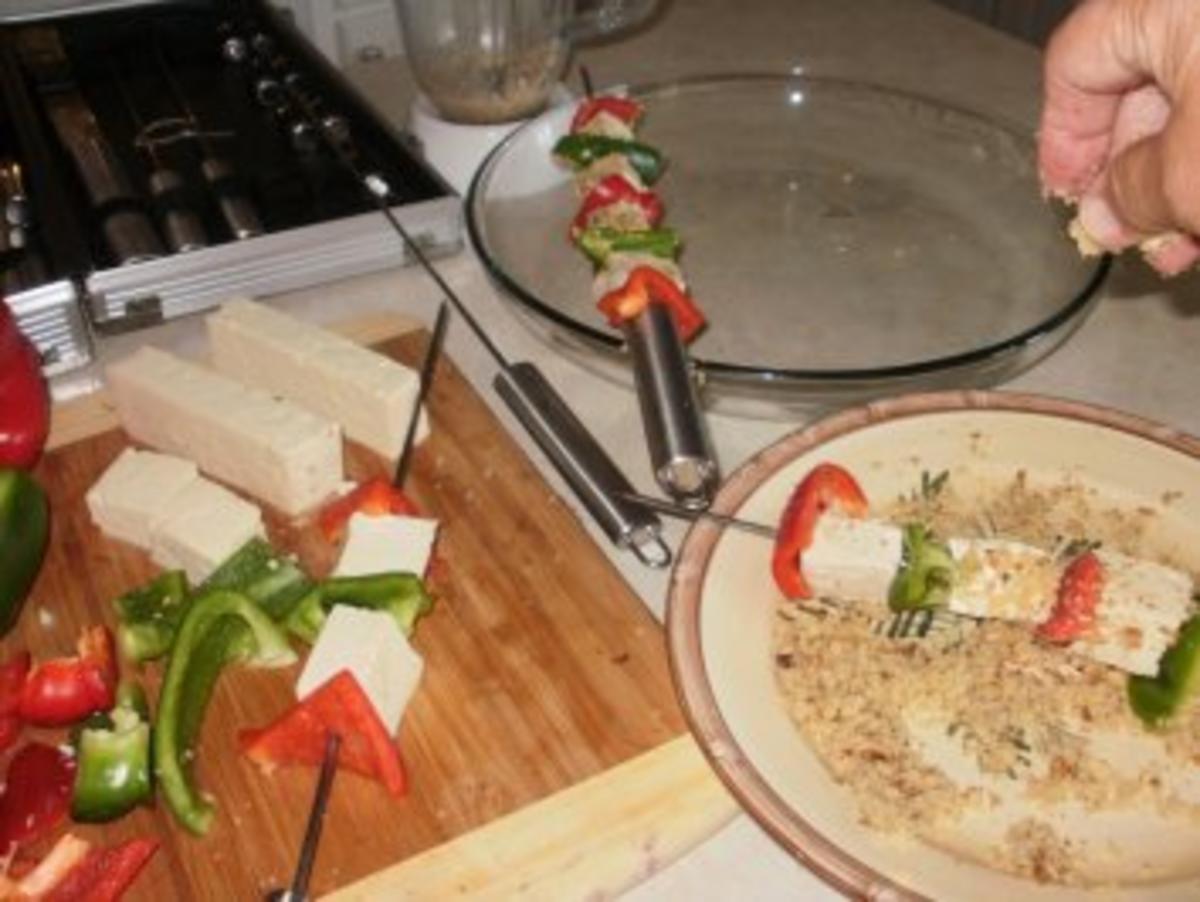 Grill -Tofu und Paprika mit Nuessen - 10 Minuten schnell - Grill  nach Geschmack - fettfrei - Rezept - Bild Nr. 2