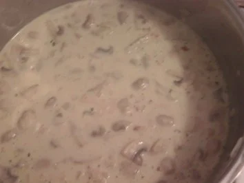 Pilz-Sauce mit Hähnchen-Aufschnitt - Rezept - Bild Nr. 4