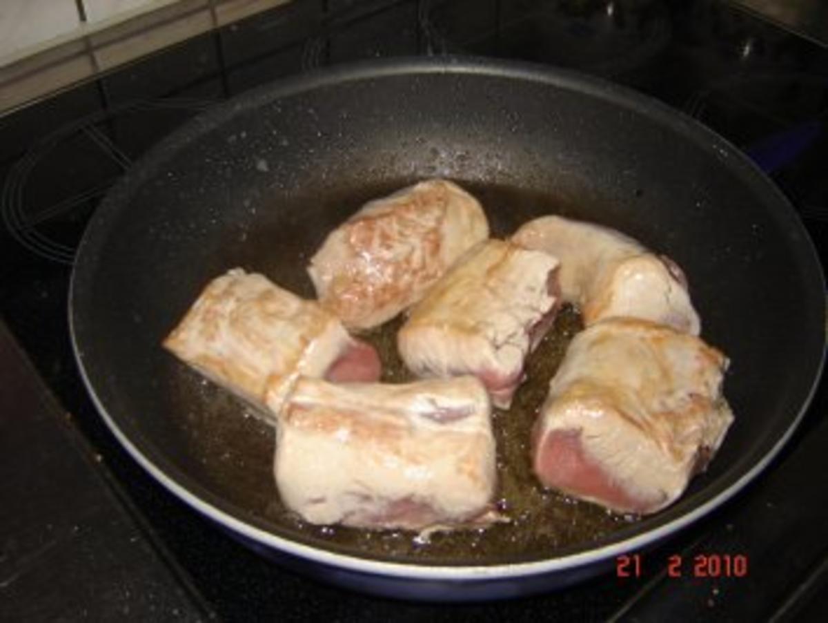 Fleisch : Überbackene Schweinelendchen - Rezept - Bild Nr. 3