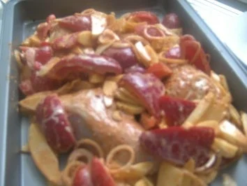 Hähnchenkeulen im Paprika-Sahne -Bett - Rezept - Bild Nr. 5