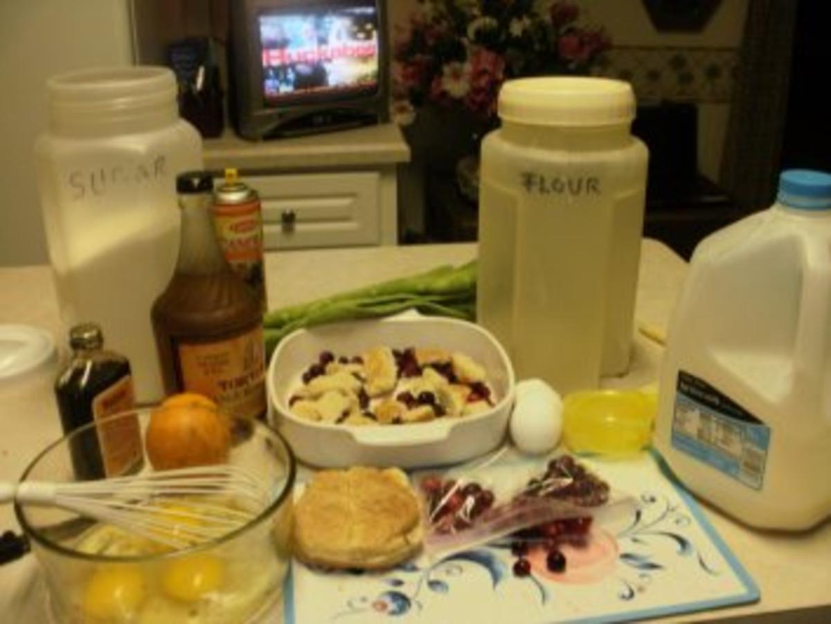 Pudding- Brot,Cranberries mit Orangen und Orangen Rum - Altes Brot mit was man im Haus und Garten hat - Rezept - Bild Nr. 2