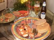 Rezept: Shrimps-Roll Ups - Leicht zu machen - werden gefuellt und mit Bacon gewickelt - dann gebacken Shrimps-Roll Ups - Leicht zu machen - werden gefuellt und mit Bacon gewickelt - dann gebacken - Rezept