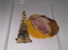 Wachtel auf Art eines Cordon Bleus, Belugalinsentarte, Sanddornsauce - Rezept