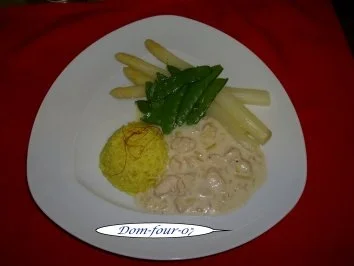 Rezept: Kalbsragou in Sherry mit Spargel und Zuckerschoten Bild Nr. 2 Kalbsragou in Sherry mit Spargel und Zuckerschoten - Rezept - Bild Nr. 2