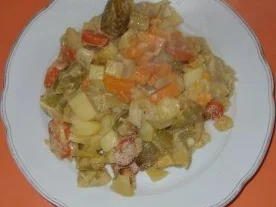 Vegetarisches - Auflauf mit Kartoffeln, Süsskartoffeln, Porree - Rezept