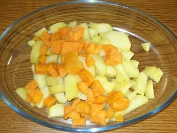 Vegetarisches - Auflauf mit Kartoffeln, Süsskartoffeln, Porree - Rezept - Bild Nr. 2