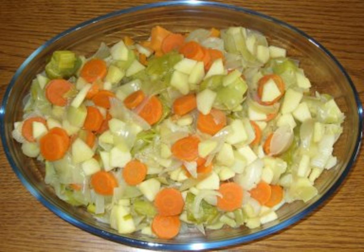 Vegetarisches - Auflauf mit Kartoffeln, Süsskartoffeln, Porree - Rezept - Bild Nr. 3
