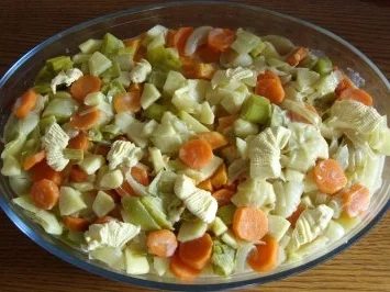 Vegetarisches - Auflauf mit Kartoffeln, Süsskartoffeln, Porree - Rezept - Bild Nr. 5