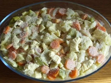 Vegetarisches - Auflauf mit Kartoffeln, Süsskartoffeln, Porree - Rezept - Bild Nr. 6