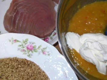 Rezept: Thunfisch im Sesammantel mit Mango-Chili-Sauce Bild Nr. 4 Thunfisch im Sesammantel mit Mango-Chili-Sauce - Rezept - Bild Nr. 4