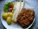 Senfschnitzel, Spargel, Salzkartoffeln - Rezept