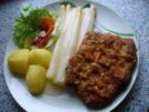 Senfschnitzel, Spargel, Salzkartoffeln - Rezept