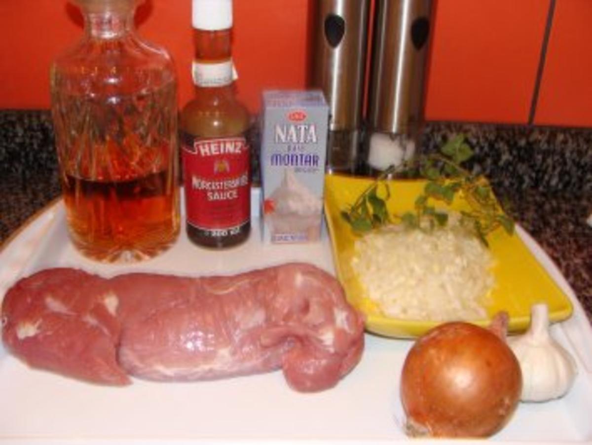 Fleisch : - Schweinefiletragout - in Cognacsauce - Rezept - Bild Nr. 3
