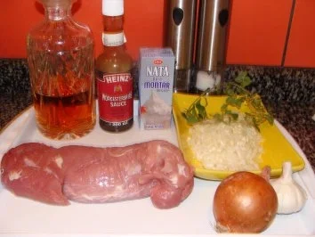 Fleisch : - Schweinefiletragout - in Cognacsauce - Rezept - Bild Nr. 3