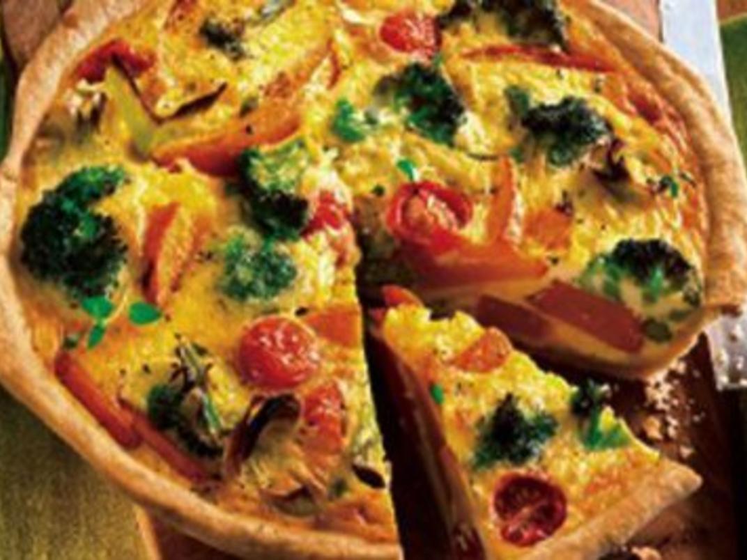 Gemüse Schmand Quiche - einfach - 339 kcal/100g