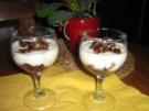 Cranberrie-Birnen Dessert mit karamelisierten  Walnüssen - Rezept