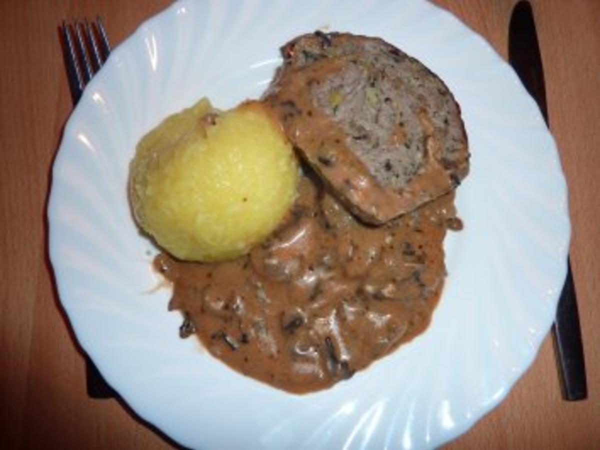 Fl/Rind/Schwein: Hackbraten mit Champignonsauce - einfach - von BK858