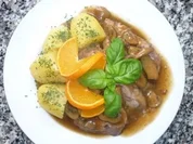 Putenoberkeule in Orangen - Espresso - Sauce - Rezept