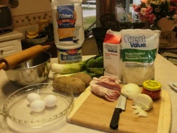 Rezept: Pie- Lauch, Zwiebel und Karoffell Pie gebacken in einer leckeren Kurste - Amerikanisch Bild Nr. 3 Pie- Lauch, Zwiebel und Karoffell Pie gebacken in einer leckeren Kurste - Amerikanisch - Rezept - Bild Nr. 3