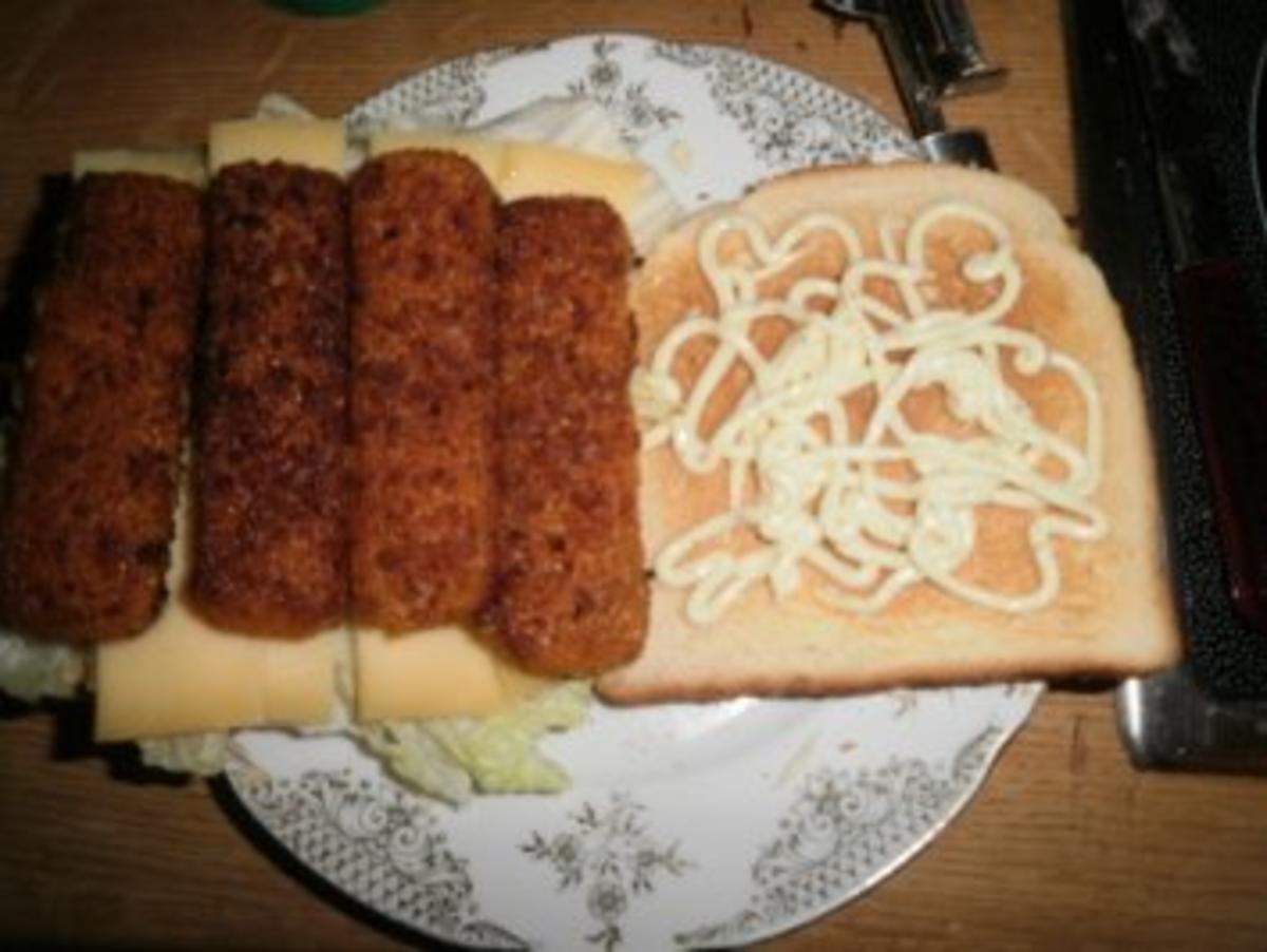 "kleiner Snack"-Fischstäbchen-Sandwich - Rezept - Bild Nr. 4