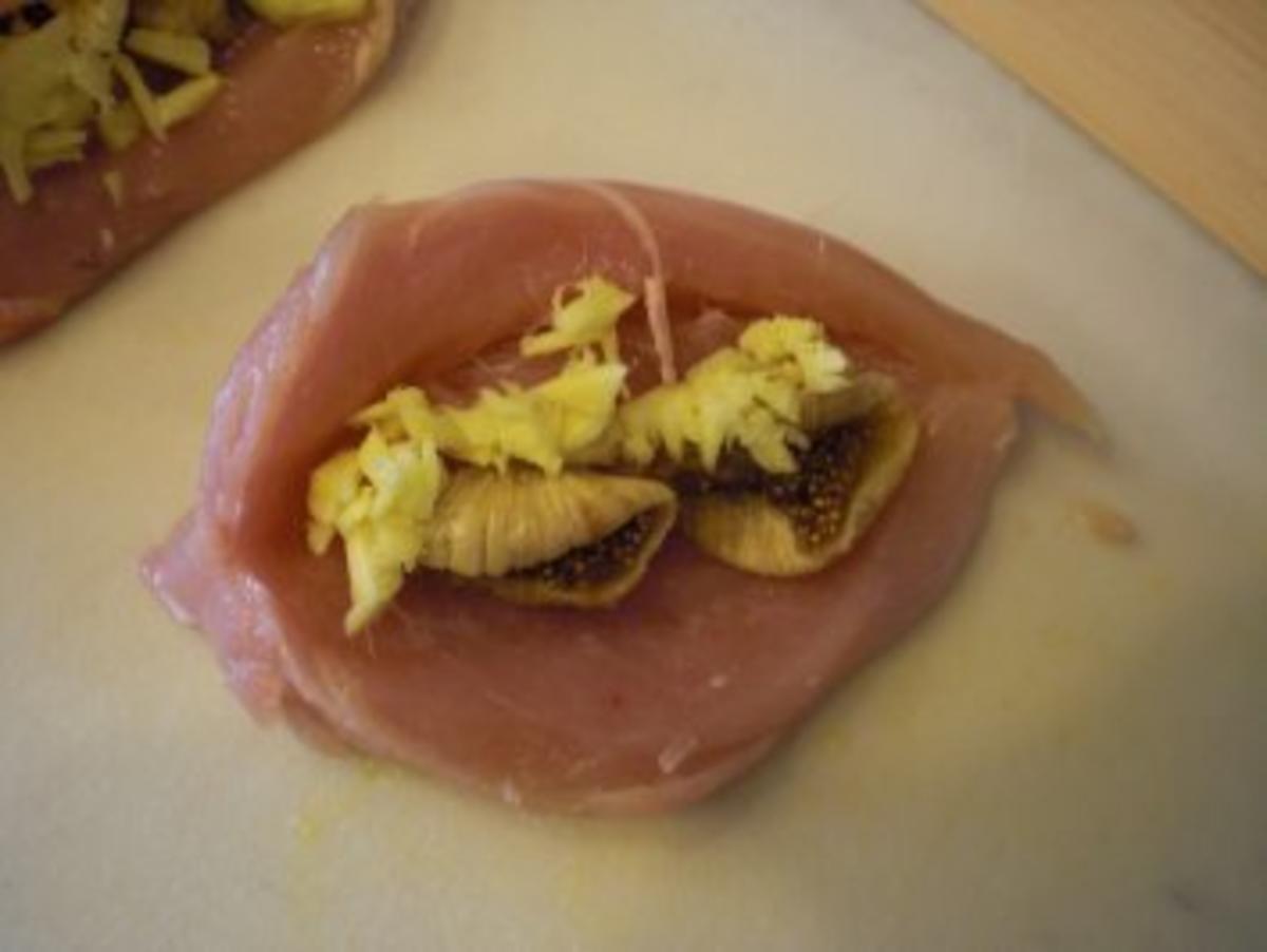 Feigengefüllte Hähnchenbrust mit Zwiebeln und Portwein-Orangensauce - Rezept - Bild Nr. 4