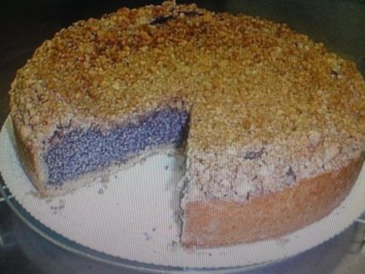 Mohnkuchen mit Quark und Streusel - einfach - 310 kcal/100g