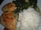HAUPTGANG- " Hühnchen mit Rosinen- Spinat" - Rezept