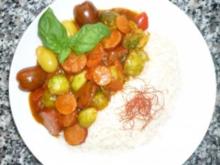 Kabanossi-Gemüsepfanne mit Reis - Rezept