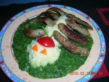 Spinne Thekla mit Bratwurst und Pürree - Rezept