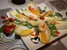 Fruchtiger Chicoréesalat mit Jakobsmuscheln an Orangenvinaigrette - Rezept