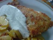 Fischfilet mit Röstkartoffeln und grüner Soße - Rezept