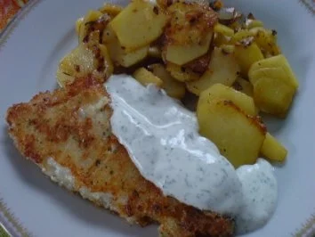 Rezept: Fischfilet mit Röstkartoffeln und grüner Soße Bild Nr. 11 Fischfilet mit Röstkartoffeln und grüner Soße - Rezept - Bild Nr. 11