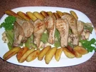 Spanferkelkoteletts mit gemischten  Bohnen und Potato Wedges - Rezept