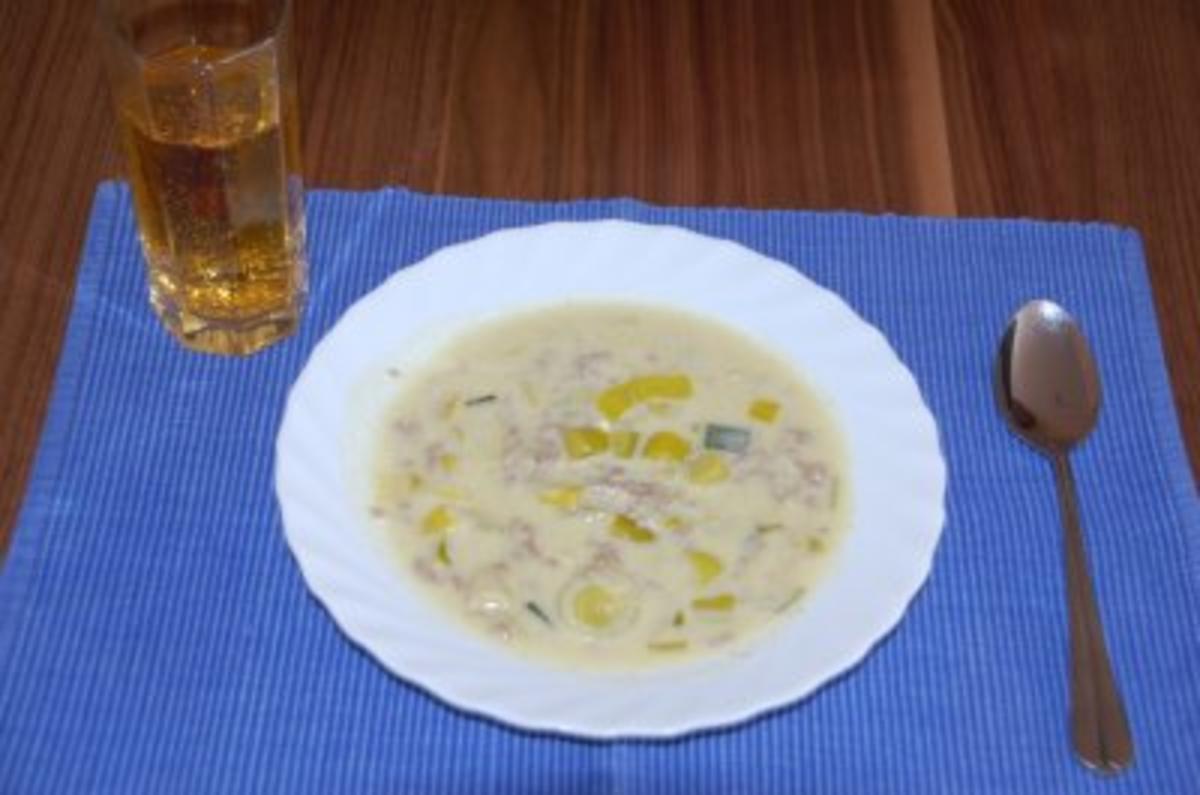 Käsehackfleischsuppe mit Porree - Rezept - Bild Nr. 4