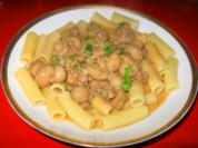 Hack-Champignoncremesoße mit Tortiglioni - Rezept