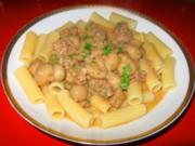 Hack-Champignoncremesoße mit Tortiglioni - Rezept