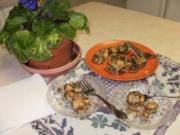 Pilze- Gefuellte Pilze mit Blau Kaese mit Pignoli -  Nur 50 Kal. Eine Mahlzeit oder fuer Snack - Rezept