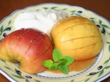 Karamell-Äpfel mit Mascarponecreme - Rezept