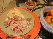 Huhn- Huehnerfleisch mit Ananas ueber Reis - 330 Kal. Fettarm - Ein gutes Familien Essen - Rezept