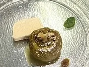 Vanilleparfait mit gefüllten Karamell-Bratäpfeln - Rezept