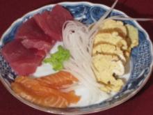 Verschiedene Sorten Sashimi mit Tamagoyaki - Rezept