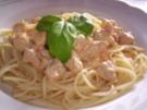Spaghetti in Chili-Sahne mit Hähnchenbrustfilet - Rezept