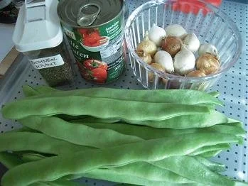 Stangenbohnen mit Tomaten, Kartöffelchen und Minutenkassler - Rezept - Bild Nr. 2