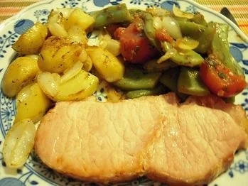 Stangenbohnen mit Tomaten, Kartöffelchen und Minutenkassler - Rezept - Bild Nr. 9