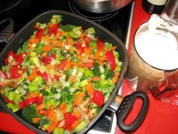 Rezept: Gratiniertes Sesam-Schweinelendchen mit Gemüse Bild Nr. 9 Gratiniertes Sesam-Schweinelendchen mit Gemüse - Rezept - Bild Nr. 9