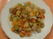 Pfannengericht - Süsskartoffel-Bratwurst-Pfanne - Rezept