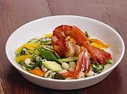 Gambas "Carabiniero" auf Bohnensalat - Rezept
