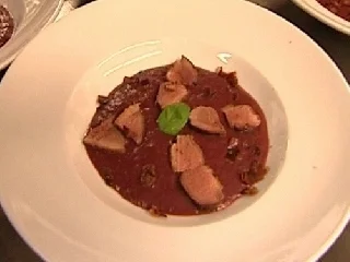 Pflaumencremesuppe mit Entenbruststreifen - Rezept