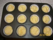 Apfel-Muffins mit Nutellaklecks und bunte Streusel - Rezept