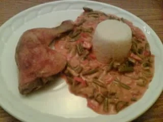 Rezept: Hähnchenschenkel mit Reis und Gemüsessoße Bild Nr. 4 Hähnchenschenkel mit Reis und Gemüsessoße - Rezept - Bild Nr. 4